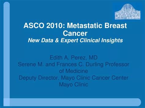 Ppt Asco Metastatic Breast Cancer New Data Expert Clinical