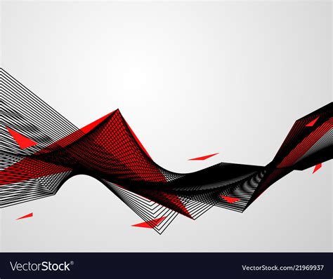 Abstract red black background waves Royalty Free Vector