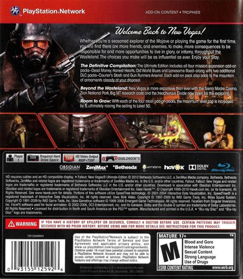 Fallout New Vegas Ultimate Edition Cover Or Packaging Material