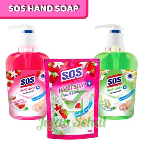 Jual Sos Hand Soap Fragrance Anti Bacterial 300ml Refill 400ml