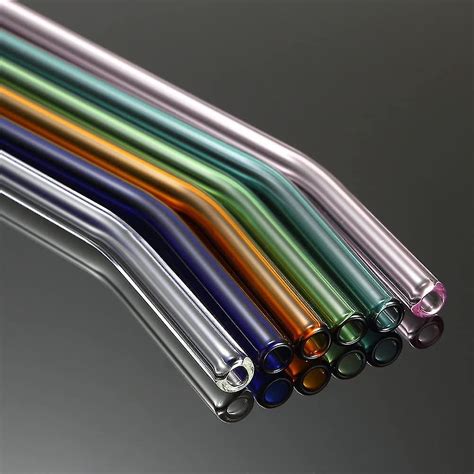 8 5 X8mm Reusable Glass Straws Set Multi Color Glass Healthy Eco Friendly Drinking Straws For