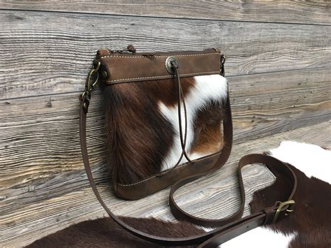 Cowhide Crossbody Bag Handmade Tri Colored Cowhide Crossbody Etsy