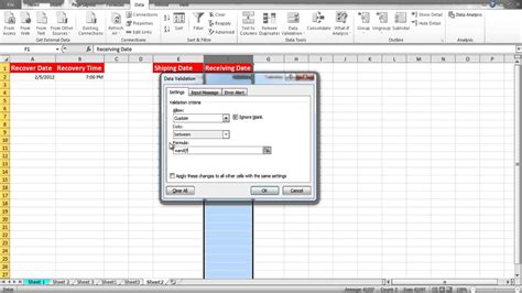 How To Use Excel Data Validation Rules For Date Functions Youtube