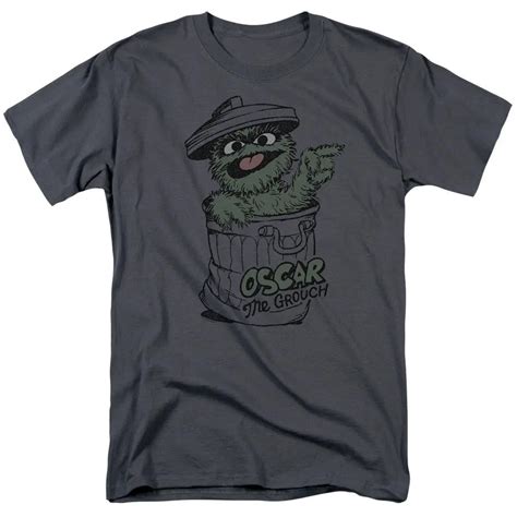 Sesame Street Oscar The Grouch Licensed Adult T Shirt Cartoon T Shirt