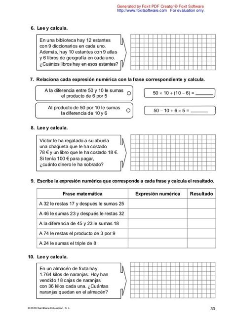 Matematicas Primaria Santillana Control Y Evaluacion