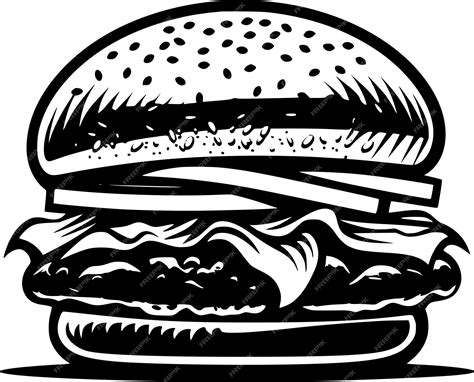 Premium Vector Burger Hamburger Hand Drawn Vector Illustration Sketch Retro Style