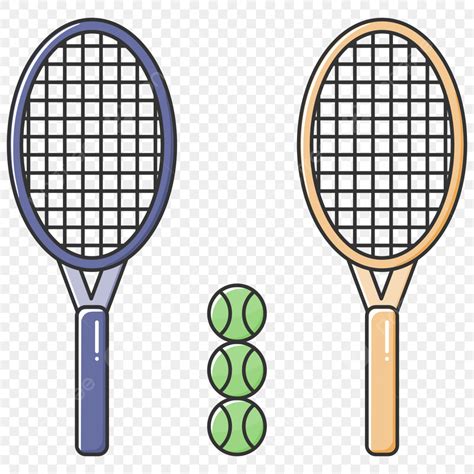 Tennis Racket With Three Balls Tennis Racket Vector PNG And Vector