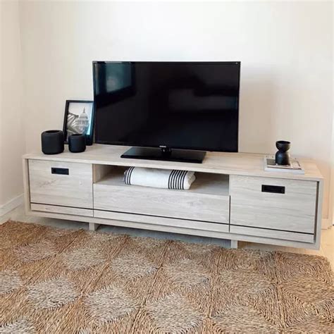 Mueble Rack Tv Moderno 180x40 Puertas Patas Estantes Armado