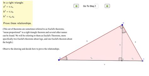 Euclid S Theorems Geogebra