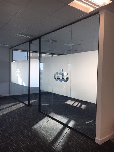 Glass Partitions With Black Frames And Bands Altitude Glass