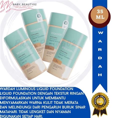 Wardah Everyday Luminous Liquid Foundation Fondation Wardah Fondesion