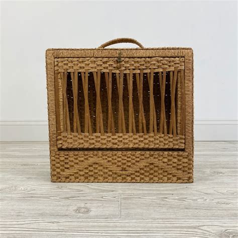 Rattan Wicker Suitcase Etsy