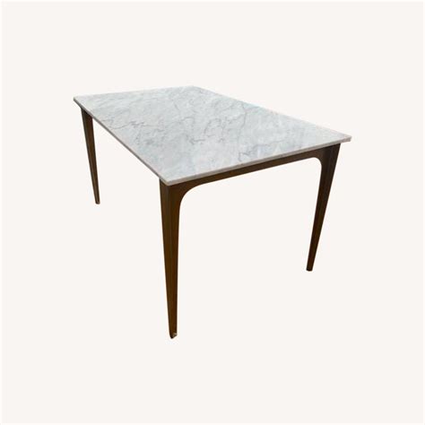 CB2 Marble And Brass Dining Table AptDeco