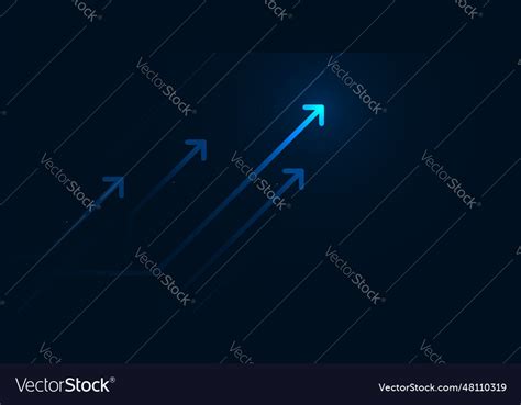 Light up arrow dark blue background business Vector Image