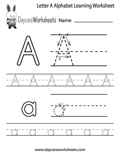 Pre K Alphabet Worksheets Printable