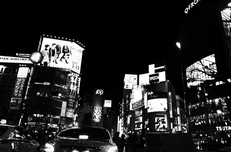 Fond D Cran Japon Monochrome Rue Paysage Urbain Nuit La