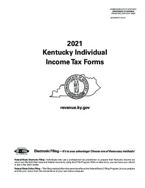 Fillable Online Revenue Ky 2021 Kentucky Individual Income Tax Forms