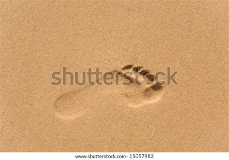 Left Male Footprint On Fine Beach Stock Photo Edit Now 15057982