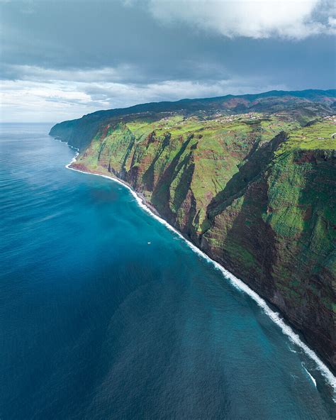 Aerial drone view of Madeira coastline … – License image – 14569068 ...