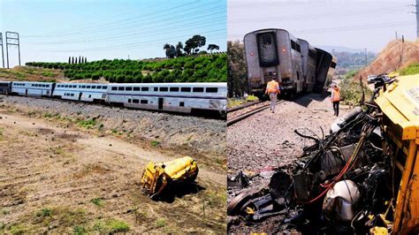 Us Train With Passengers Derails After Hitting Truck On Tracks In