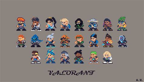 I did daily pixel art of every Valorant agent (so far) : r/PixelArt