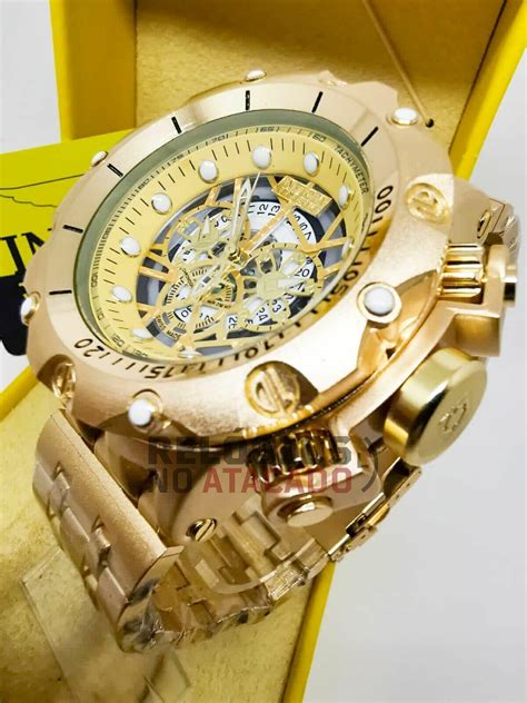 Comprar Rel Gio Masculino Invicta Venon Hybrid Skeleton Dourado A Prova