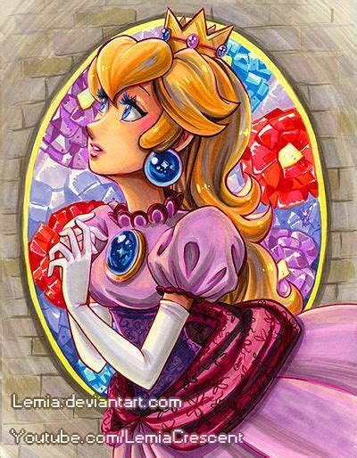 Princess Peach Stained Glass Castle Window Princess Peach Super Mario Art Peach