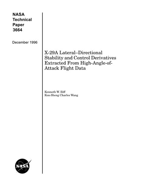 X A Lateraldirectional Stability And Control Derivatives Extracted