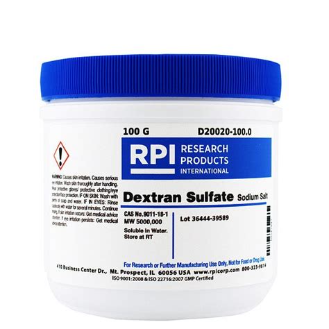 Rpi Dextran Sulfate Sodium Salt 100g D20020 100 0 Zoro