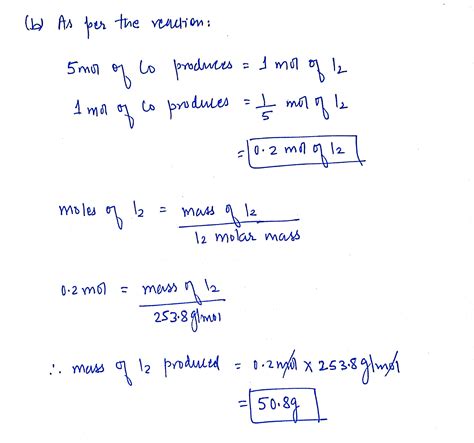 Solved Consider The Reaction I2O5 G 5 CO G 5 CO2 G