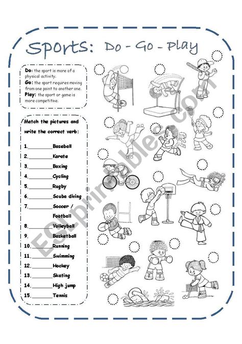 Sports Do Go Play Answer Key ESL Worksheet By Rakelsg