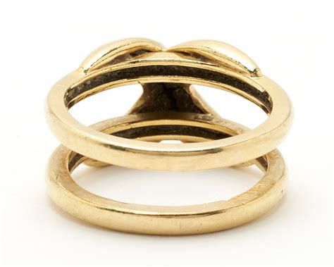 Lot 229: 18K Gold X Ring | Case Auctions