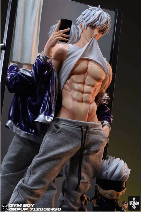 Gojo Satoru Anime Guys Shirtless Gym Boy Jujutsu