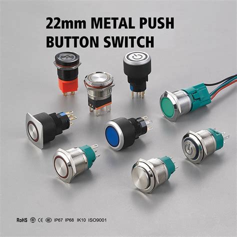 Metal Push Button Momentary Latching V V Dc Volt Waterproof