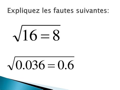 N5 Les Carrés Parfaits Objectif Déterminez les racines carrées des