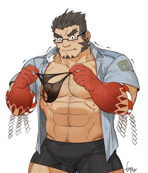 Rule 34 Balls Bara Black Hair Blush Bulge Facial Hair Glasses Gomtang