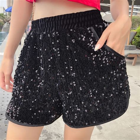 Aliexpress Buy Chic Bling Sequins High Waist Slim Hot Shorts