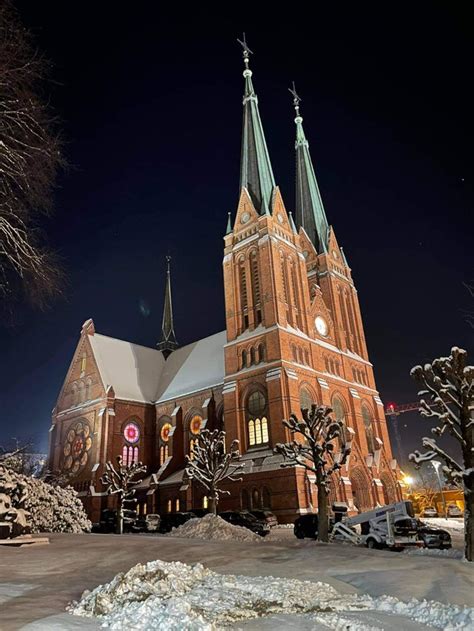 Skien church in winter. : Norway