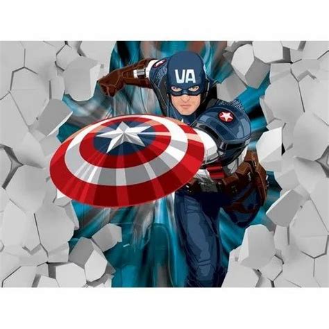 Waterproof PVC Captain America Cartoon Wallpaper for Home at ₹ 25 ...