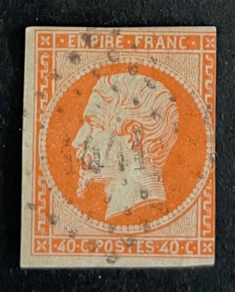 FRANCE 1853 TIMBRE Oblitéré YT 16 Effigie non laurée de Napoléon III