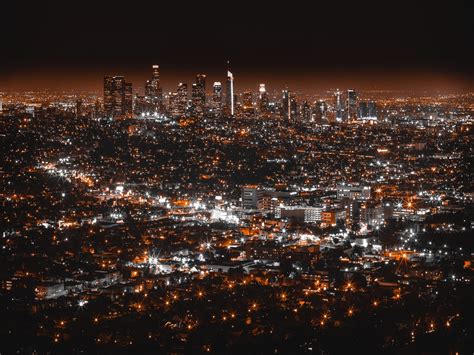 wallpaper los angeles, usa, night city, top view HD : Widescreen : High ...