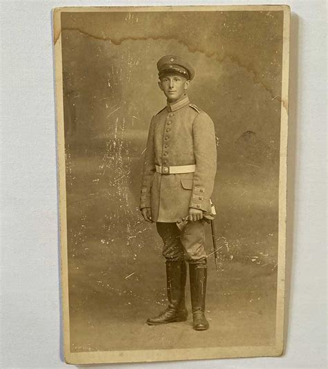 Ww1 German Soldier Foto Postcard