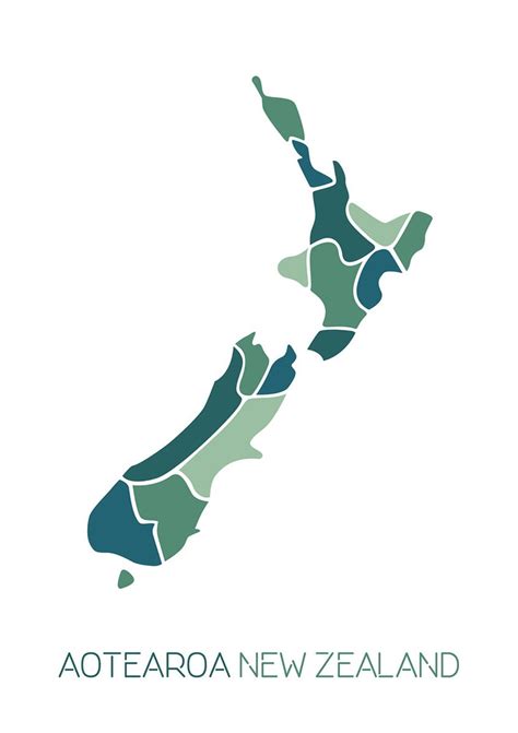 Map of Aotearoa New Zealand Contemporary Designer Greeting - Etsy