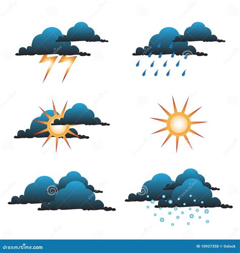 De Symbolen Van Het Weer Vector Illustratie Illustration Of Informatie