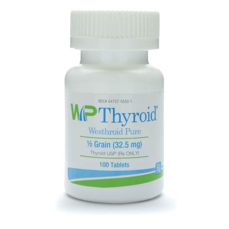 Wp Thyroid® 12 Grain 375mg 100 Tabletsbottle Mcguff Medical Products