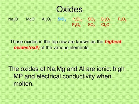 PPT - 13.1. Period 3: Oxides and Chlorides PowerPoint Presentation, free download - ID:1990165