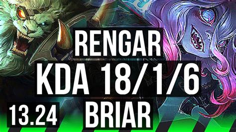 Rengar Vs Briar Jng 18 1 6 Quadra Legendary 300 Games Na