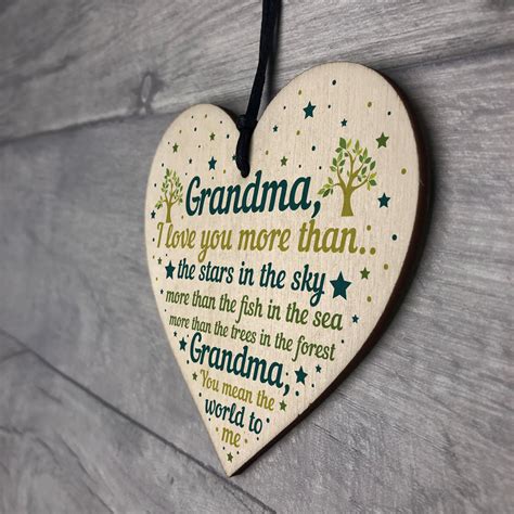 Grandma Gifts For Birthday Christmas Grandma Gifts From Grandchildren Wood Heart 5056293506328 ...