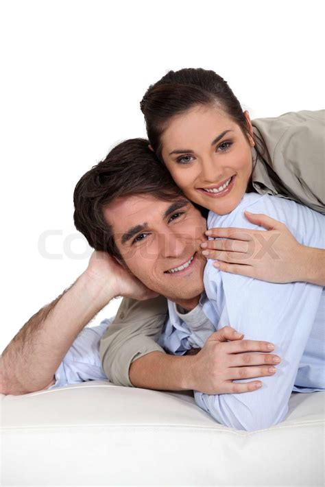 Woman Lying On Top Of Boyfriend Stock Image Colourbox