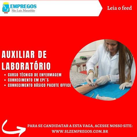 AUXILIAR DE LABORATÓRIO - SLZ Empregos